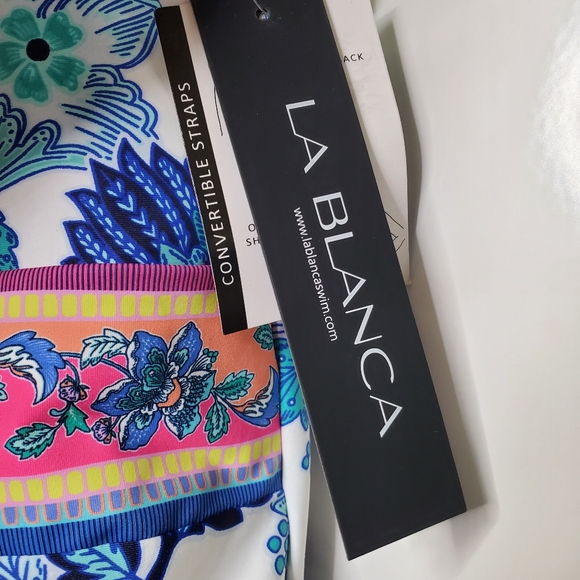 NWT LA BLANCA Santorini Multi Strap Cross Back One Piece Swimsuit Strappy Sz 16 - Picture 6 of 10